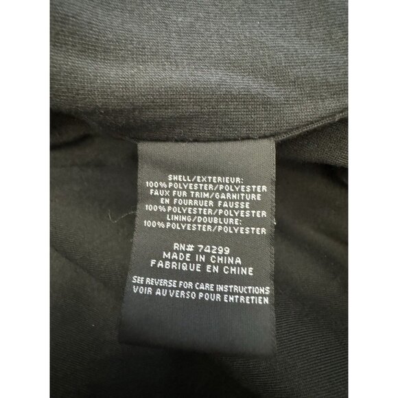 Steve Madden Size Med Lake Ode‎ Faux Fur Buffalo Plaid Check Gray Black Coat - Picture 8 of 14